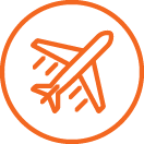 Freight airplane icon orange